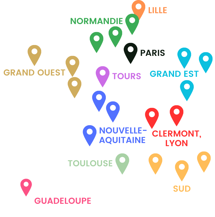 carte des 22 écoles d'orthophonie (CFUO) en France en 2026